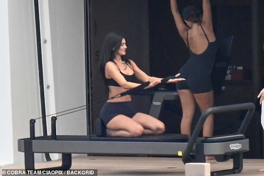 Kylie Jenner does Pilates